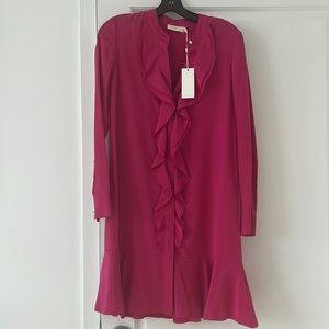 Tory Burch silk dress in amaranth colour.